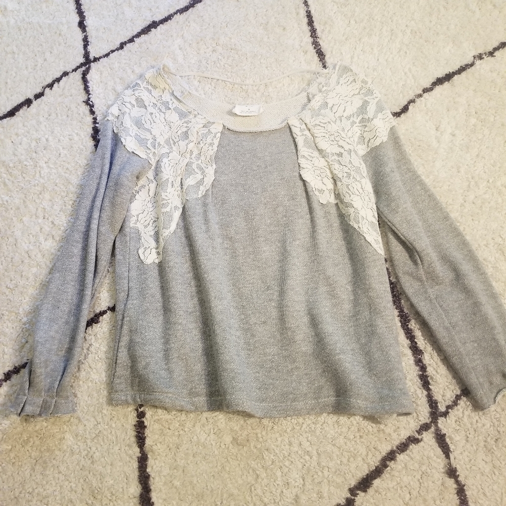 Urban Outfitters Pins And Needles Gray Lace Top Small